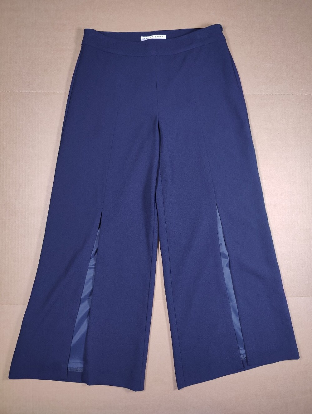 NWT Trina Turk Davon Wide Leg Front Slit Ankle Pants Sz 4 Made In USA MSRP 248$